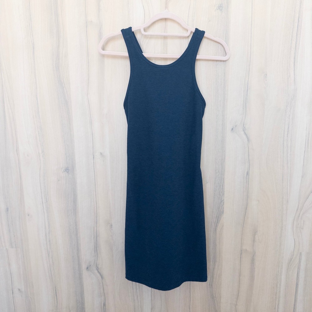 Beyond Yoga Womens Active Dress L Navy Crisscross Back Athleisure Tennis Golf